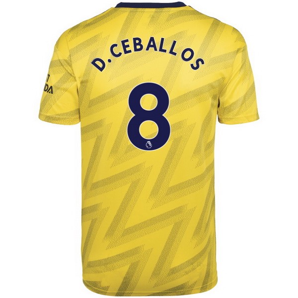Camiseta Arsenal NO.8 D.Ceballos Segunda equipo 2019-20 Amarillo